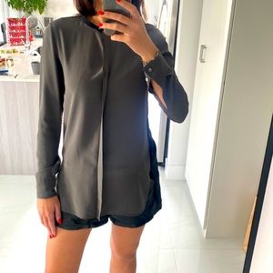 Silk shirt Vince size 4 grey and black